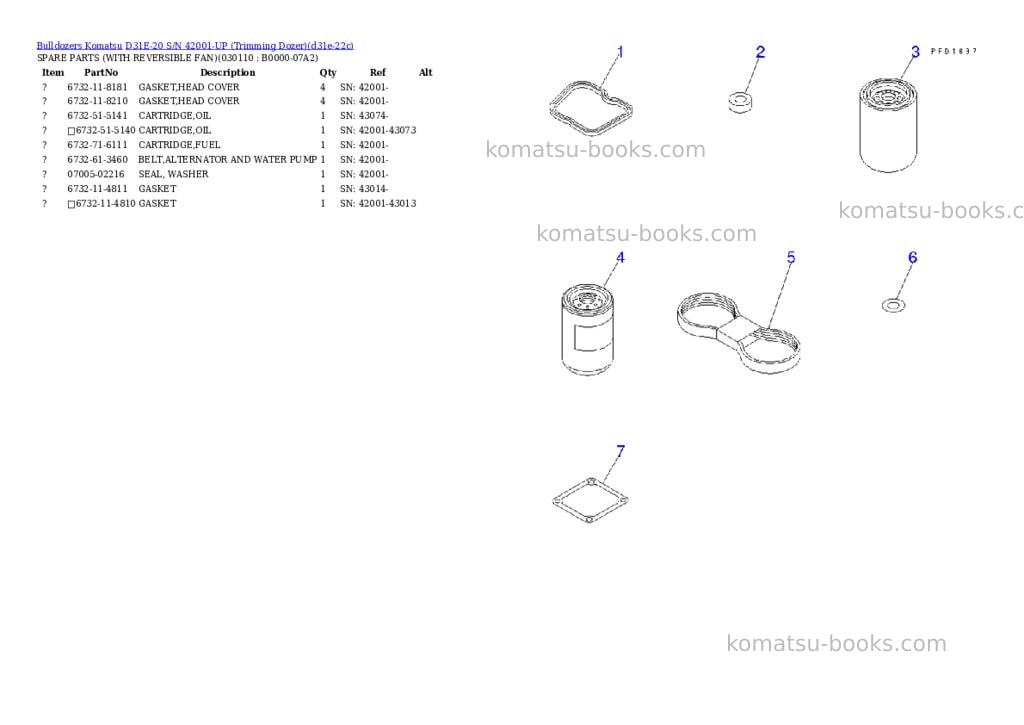 Komatsu D31E-20 S/N 42001-UP (Trimming Dozer) Parts catalog cover Page 10