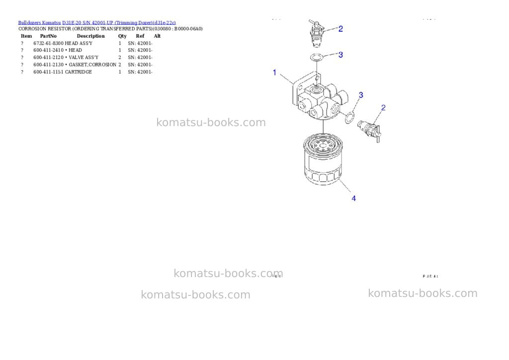 Komatsu D31E-20 S/N 42001-UP (Trimming Dozer) Parts catalog cover Page 7