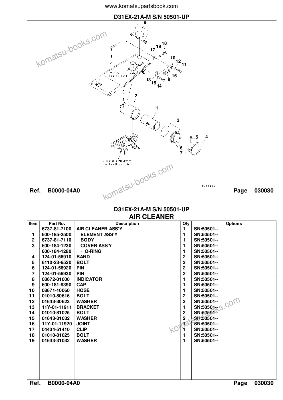 Komatsu d31ex-21a-m s/n 50501-up Parts catalog cover Page 5 Komatsu d31ex-21a-m s/n 50501-up Parts catalog cover Page 5