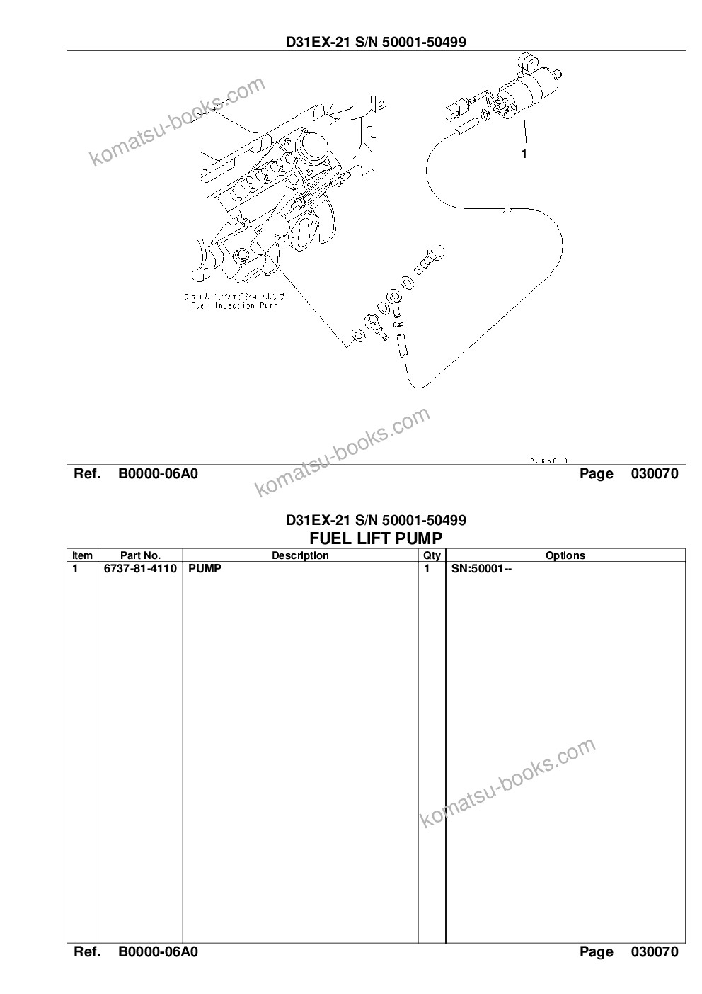 Komatsu d31ex-21 s/n 50001-50499 for north america Parts catalog cover Page 10