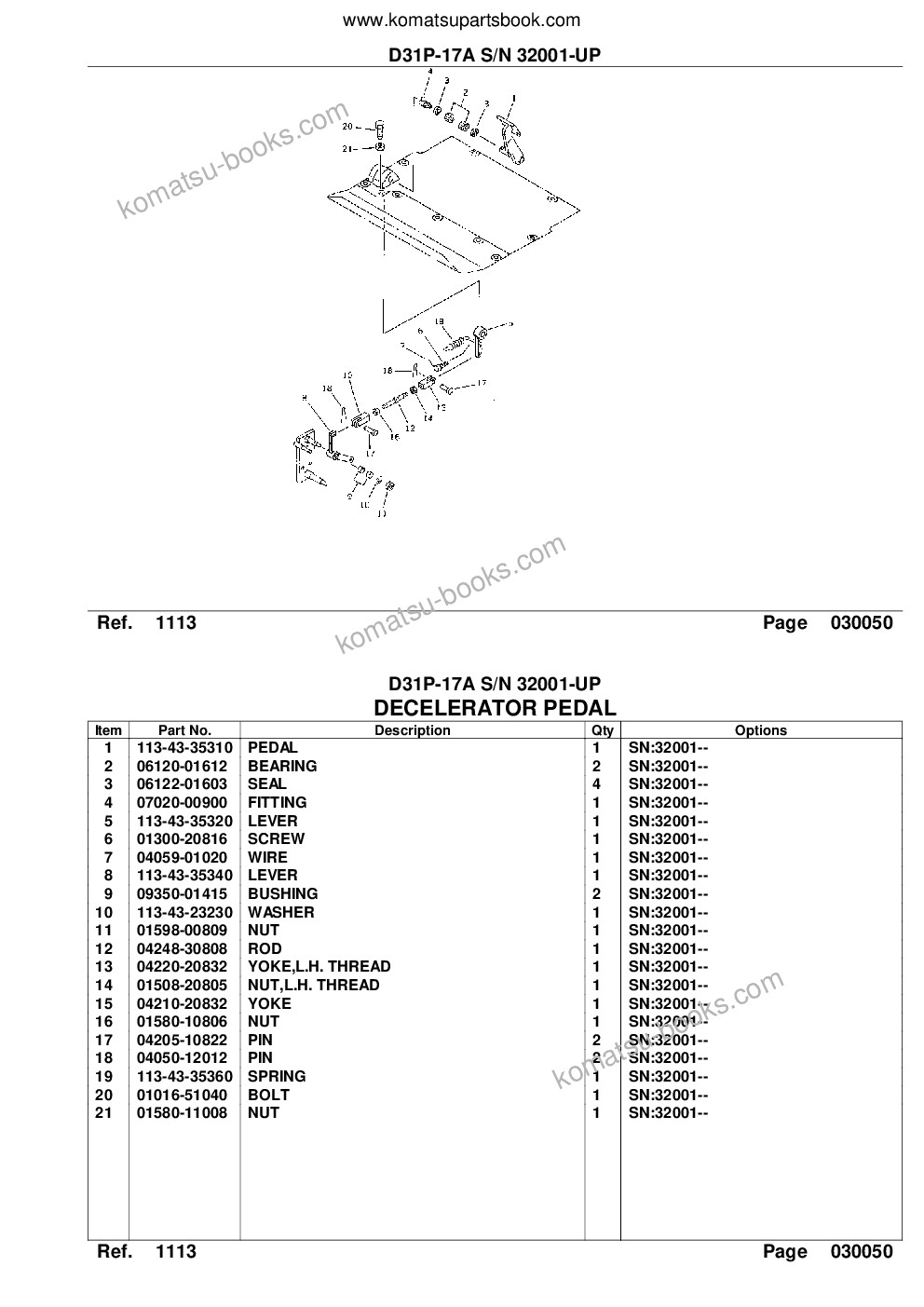 Komatsu d31p-17a s/n 32001-up power angle tilt dozer Parts catalog cover Page 10