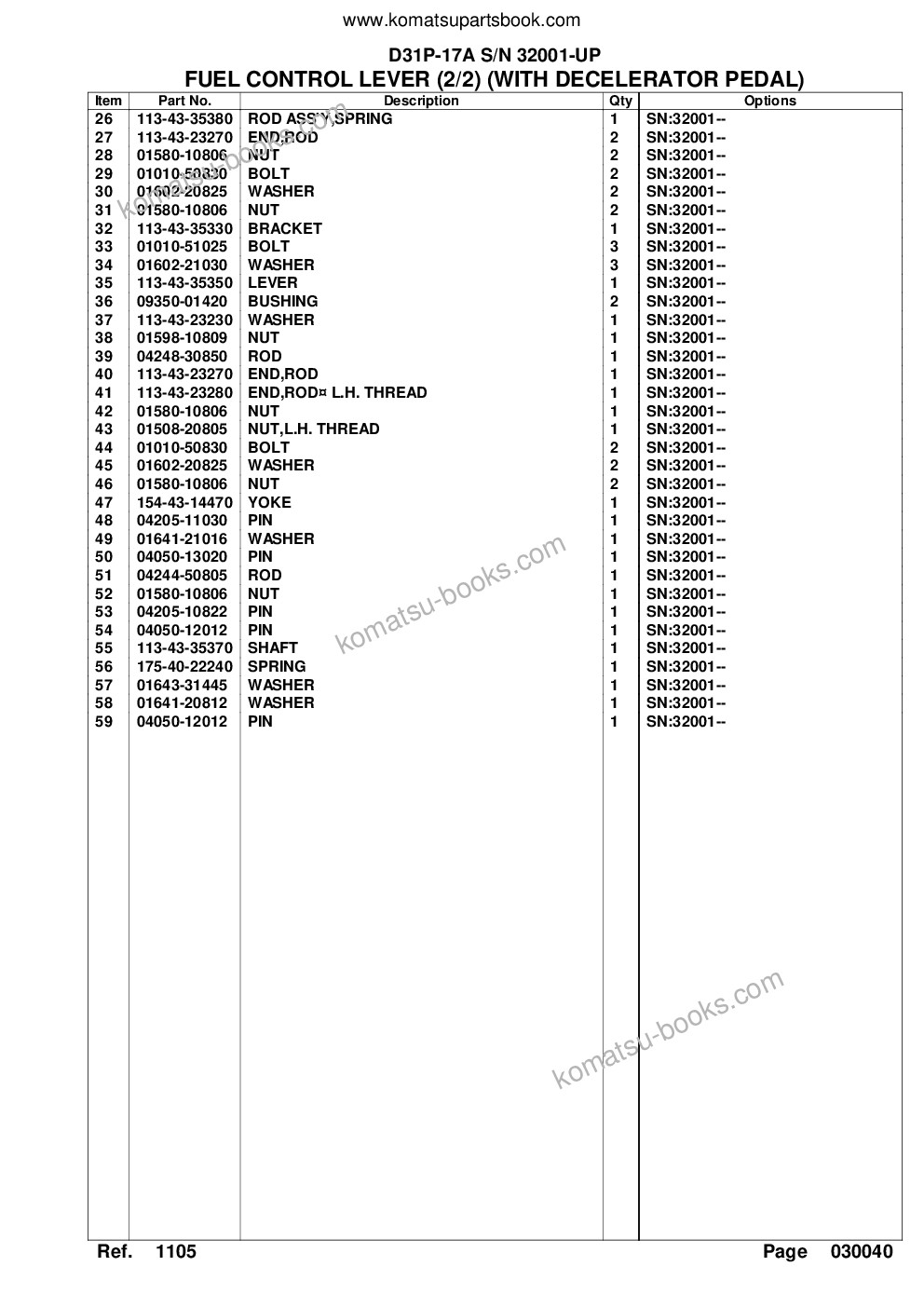 Komatsu d31p-17a s/n 32001-up power angle tilt dozer Parts catalog cover Page 9