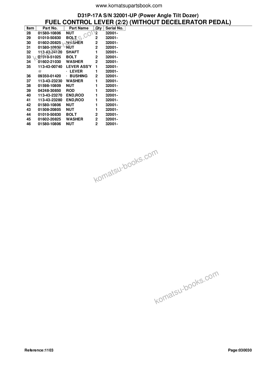 Komatsu D31P-17A S/N 32001-UP (Power Angle Tilt Dozer) Parts catalog cover Page 7 Komatsu D31P-17A S/N 32001-UP (Power Angle Tilt Dozer) Parts catalog cover Page 7