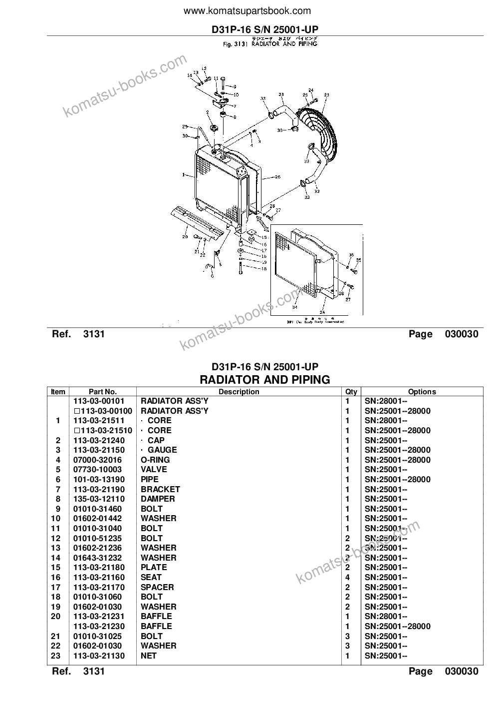 Komatsu d31p-16 s/n 25001-up Parts catalog cover Page 6