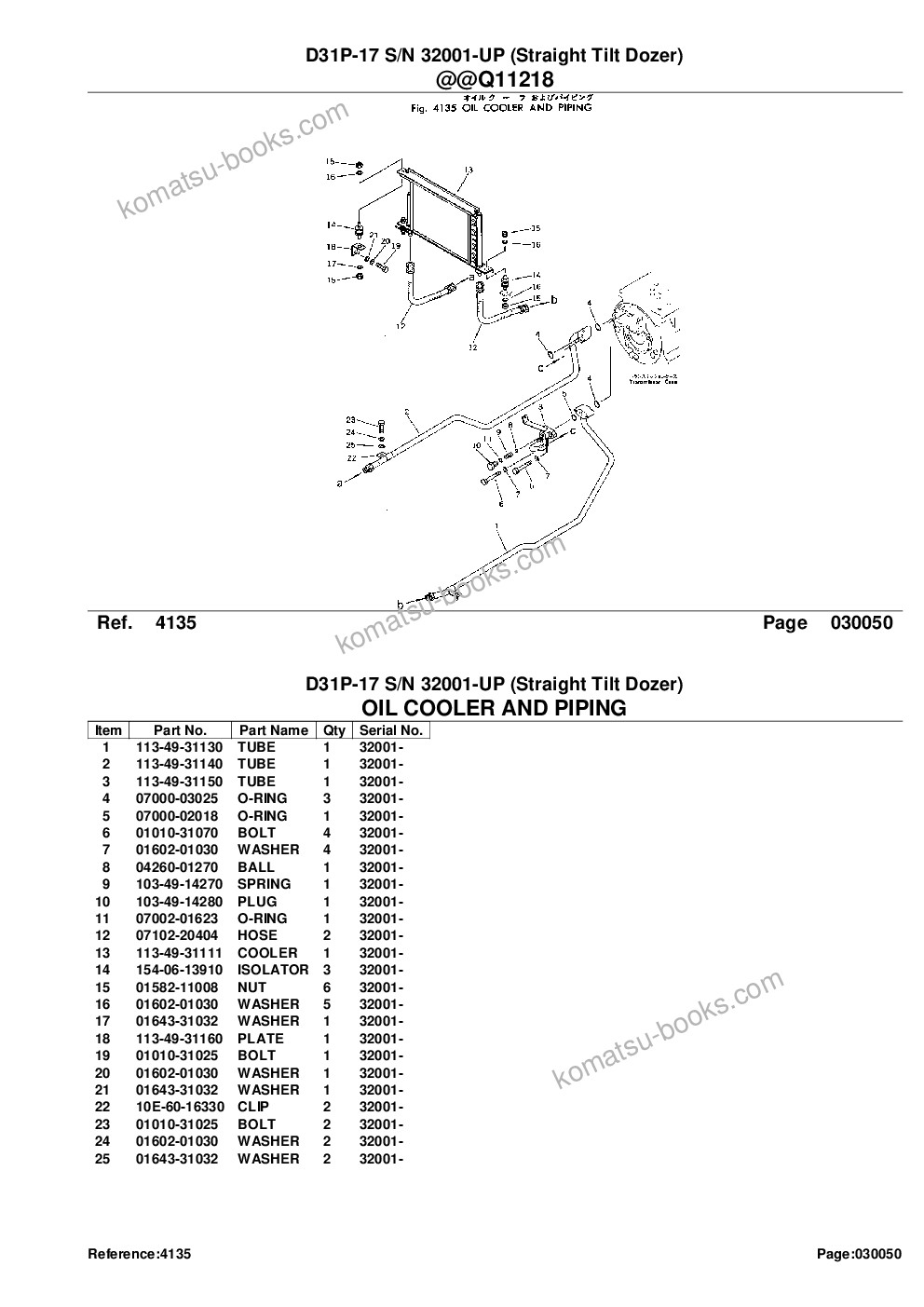 Komatsu d31p-17 s/n 32001-up straight tilt dozer Parts catalog cover Page 10