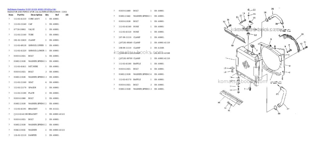 Komatsu D31P-18 S/N 40001-UP Parts catalog cover Page 2