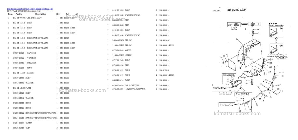 Komatsu D31P-18 S/N 40001-UP Parts catalog cover Page 3