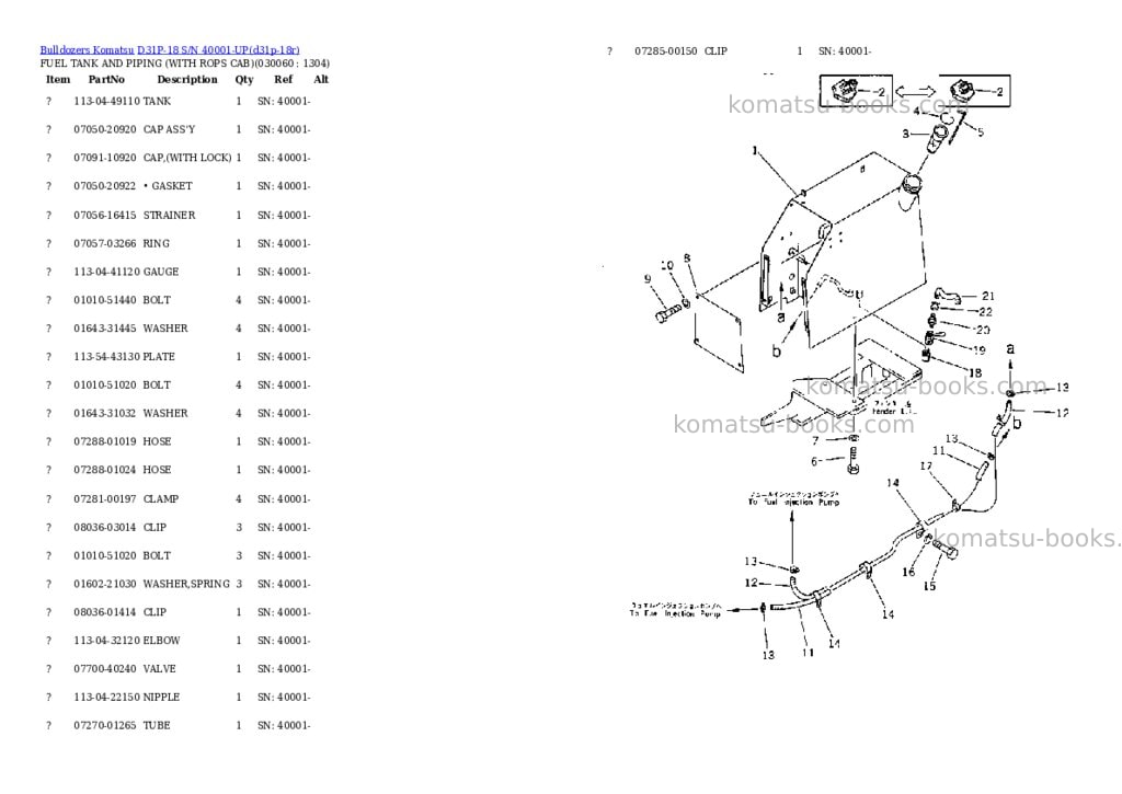 Komatsu D31P-18 S/N 40001-UP Parts catalog cover Page 5