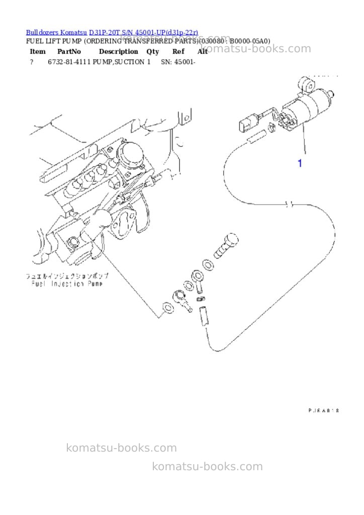 Komatsu d31p-20t s/n 45001-up Parts catalog cover Page 7