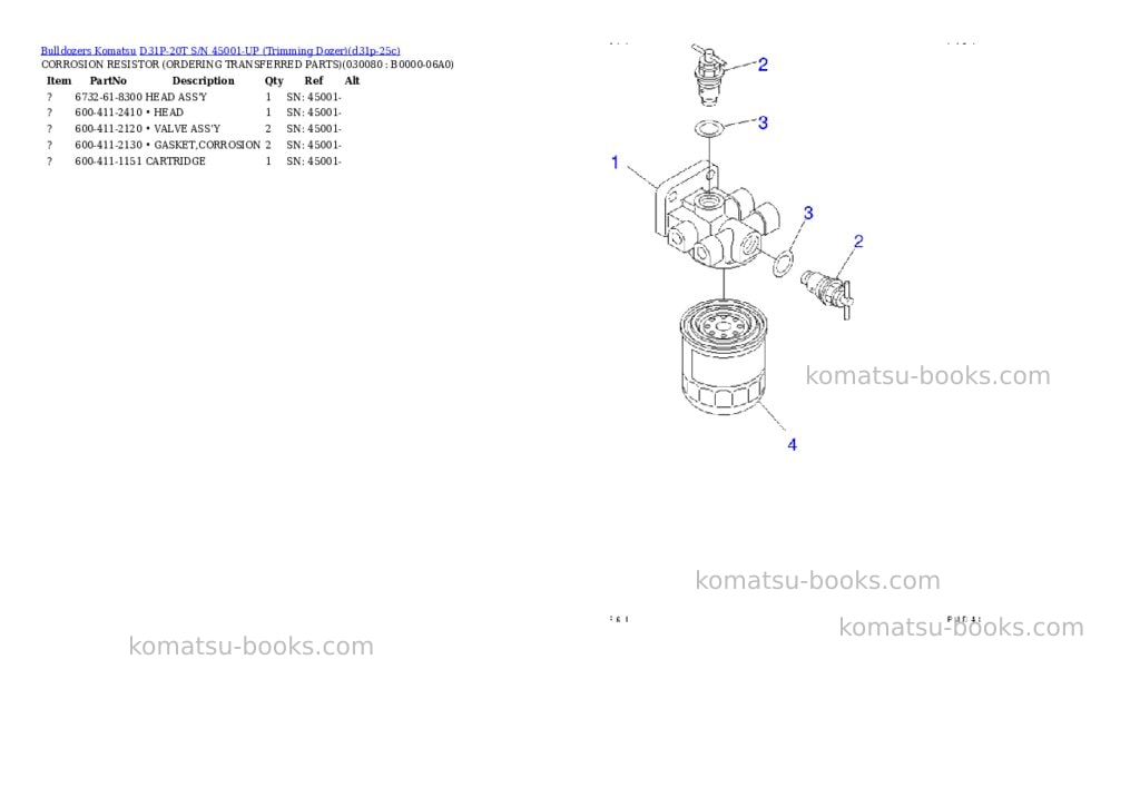 Komatsu D31P-20T S/N 45001-UP (Trimming Dozer) Parts catalog cover Page 7