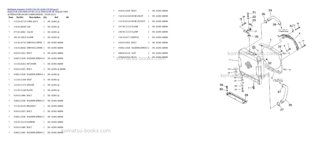 Komatsu d31pg-20a s/n 45001-up Parts catalog cover Page 6 Komatsu d31pg-20a s/n 45001-up Parts catalog cover Page 6