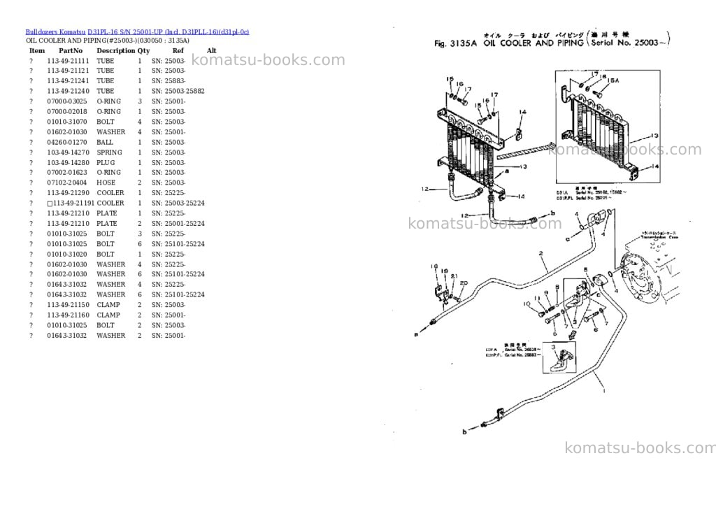 Komatsu D31PL-16 S/N 25001-UP (Incl. D31PLL-16) Parts catalog cover Page 4 Komatsu D31PL-16 S/N 25001-UP (Incl. D31PLL-16) Parts catalog cover Page 4