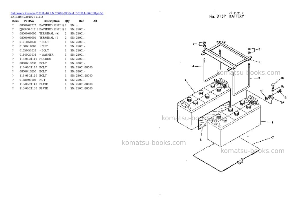 Komatsu D31PL-16 S/N 25001-UP (Incl. D31PLL-16) Parts catalog cover Page 9 Komatsu D31PL-16 S/N 25001-UP (Incl. D31PLL-16) Parts catalog cover Page 9