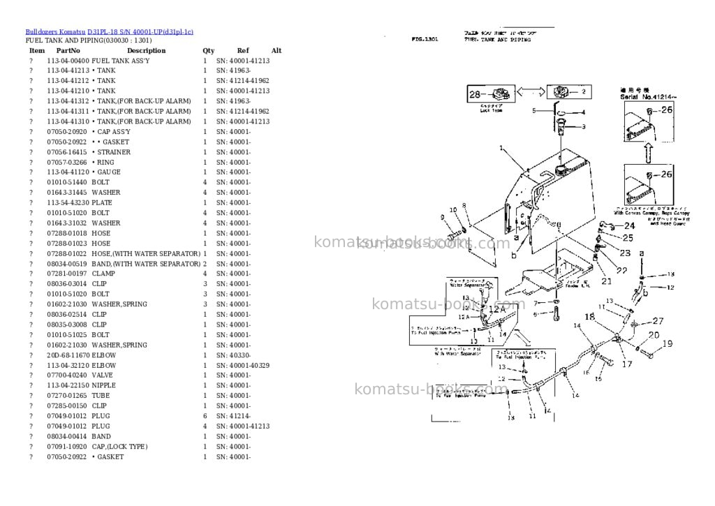 Komatsu d31pl-18 s/n 40001-up Parts catalog cover Page 2 Komatsu d31pl-18 s/n 40001-up Parts catalog cover Page 2