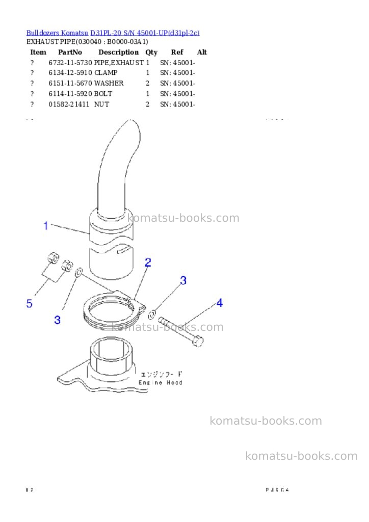 Komatsu D31PL-20 S/N 45001-UP Parts catalog cover Komatsu D31PL-20 S/N 45001-UP Parts catalog cover