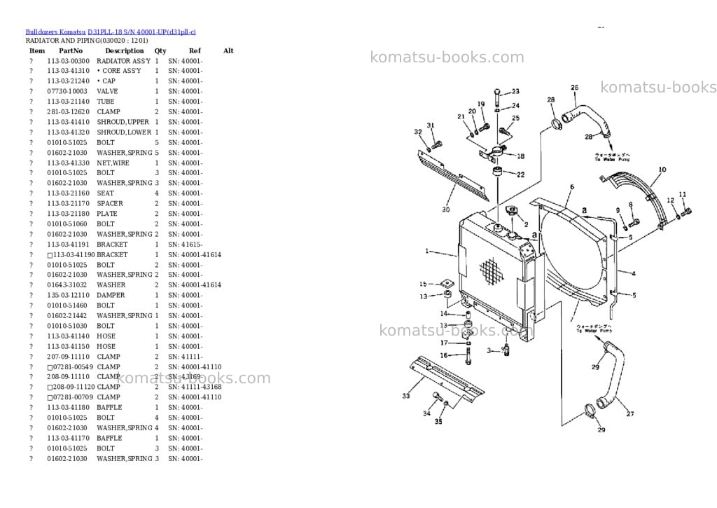 Komatsu D31PLL-18 S/N 40001-UP Parts catalog cover