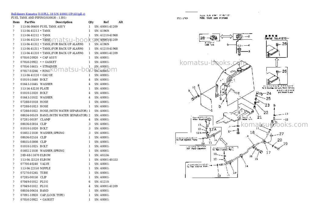 Komatsu D31PLL-18 S/N 40001-UP Parts catalog cover Page 2