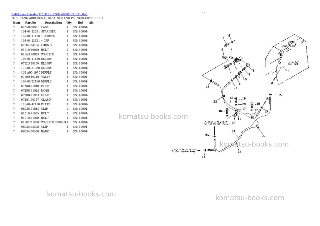 Komatsu D31PLL-18 S/N 40001-UP Parts catalog cover Page 6