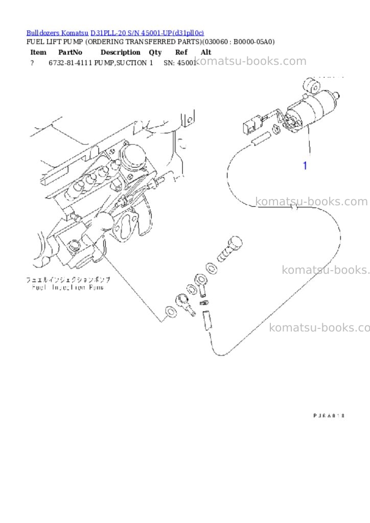 Komatsu D31PLL-20 S/N 45001-UP Parts catalog cover Page 5