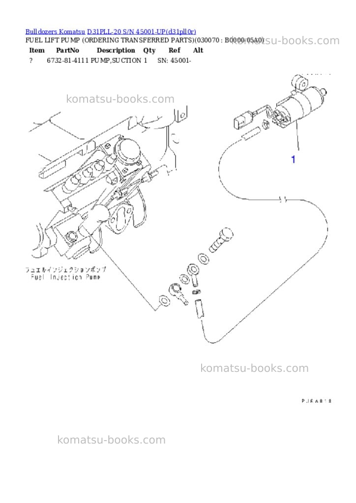 Komatsu d31pll-20 s/n 45001-up Parts catalog cover Page 6