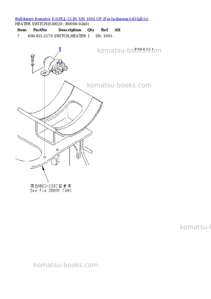 Komatsu d31pll-21-in s/n 1001-up for indonesia Parts catalog cover Komatsu d31pll-21-in s/n 1001-up for indonesia Parts catalog cover