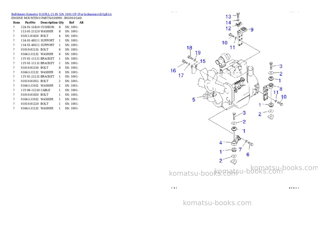 Komatsu d31pll-21-in s/n 1001-up for indonesia Parts catalog cover Page 8 Komatsu d31pll-21-in s/n 1001-up for indonesia Parts catalog cover Page 8