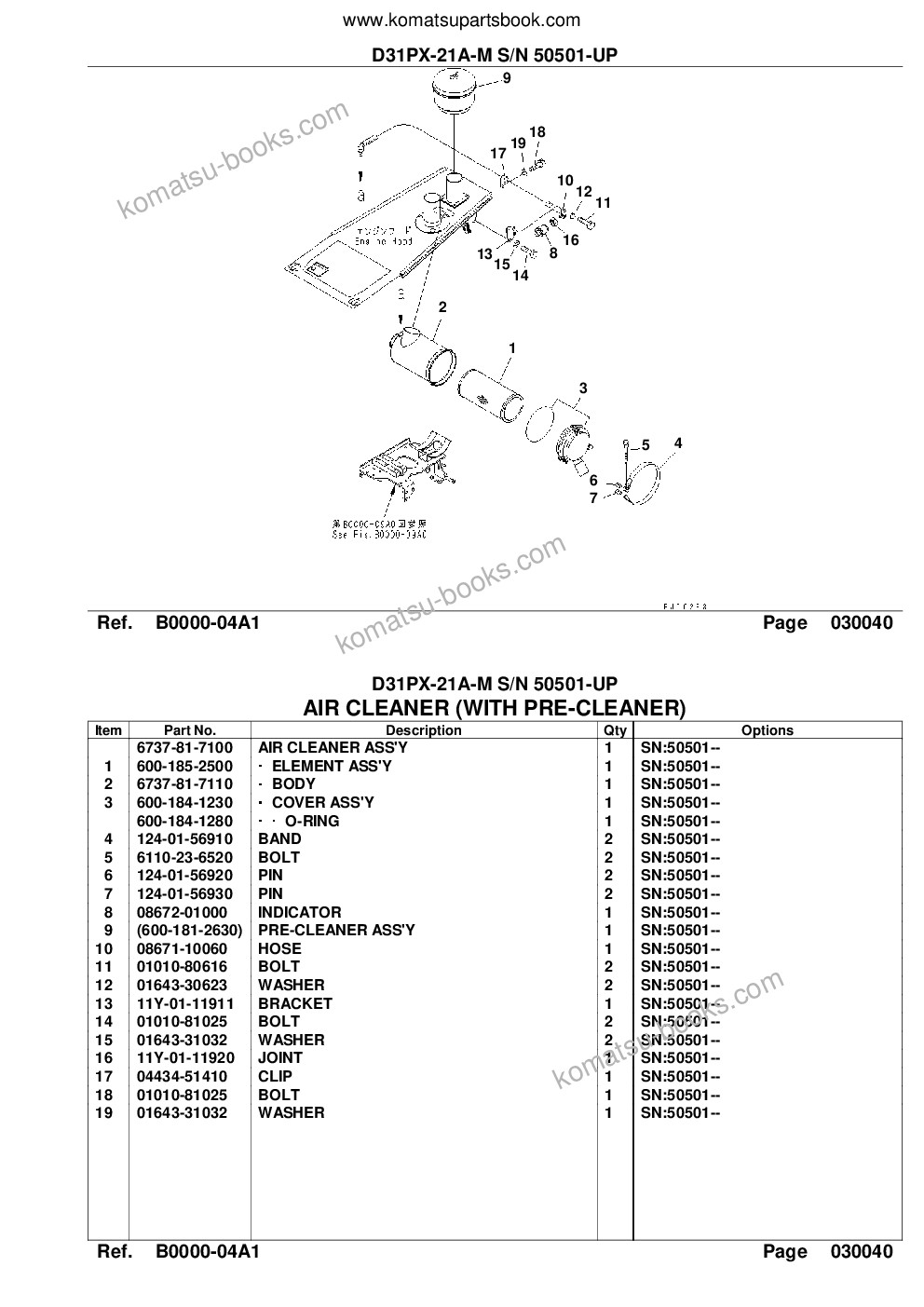 Komatsu d31px-21a-m s/n 50501-up Parts catalog cover Page 6