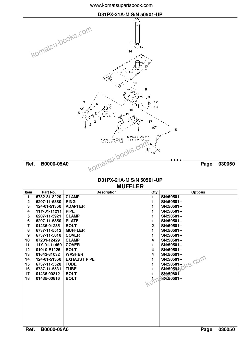 Komatsu d31px-21a-m s/n 50501-up Parts catalog cover Page 7