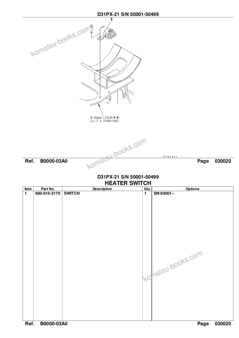 Komatsu d31px-21 s/n 50001-50499 Parts catalog cover Page 5 Komatsu d31px-21 s/n 50001-50499 Parts catalog cover Page 5