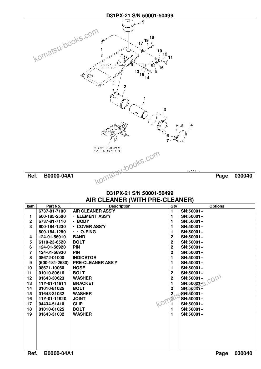 Komatsu d31px-21 s/n 50001-50499 Parts catalog cover Page 7 Komatsu d31px-21 s/n 50001-50499 Parts catalog cover Page 7