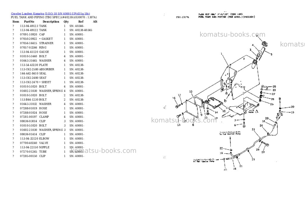 Komatsu D31Q-18 S/N 40001-UP Parts catalog cover Page 6