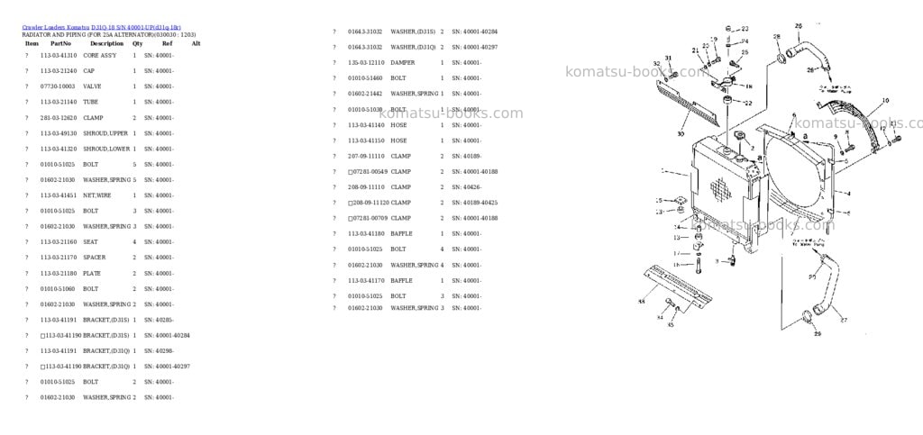 Komatsu d31q-18 s/n 40001-up Parts catalog cover Page 2