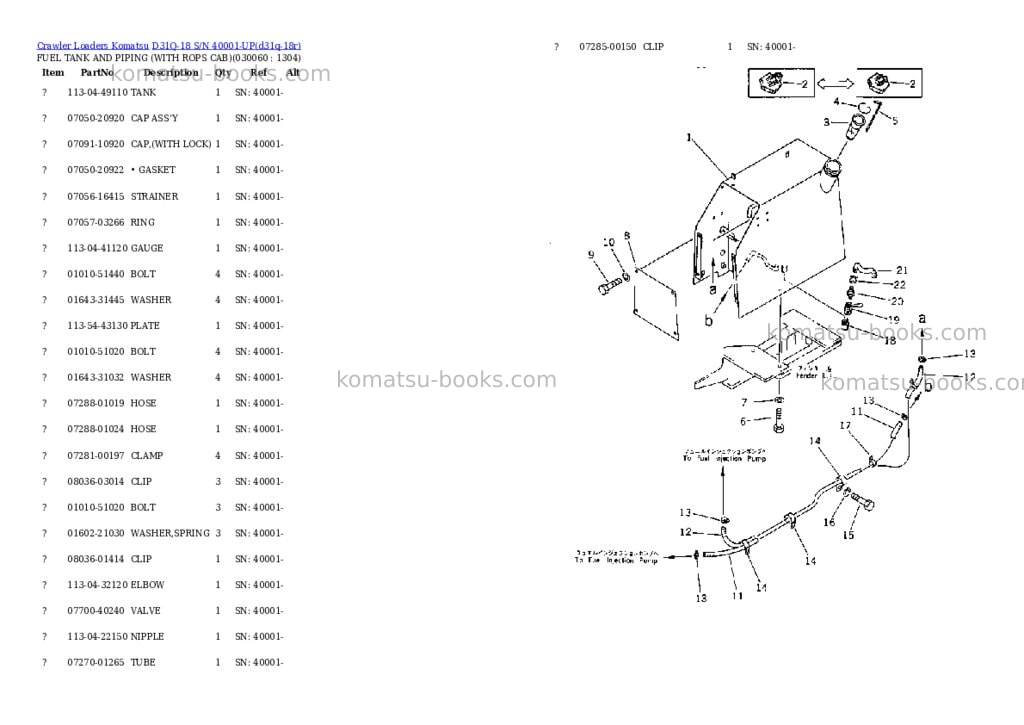 Komatsu d31q-18 s/n 40001-up Parts catalog cover Page 5