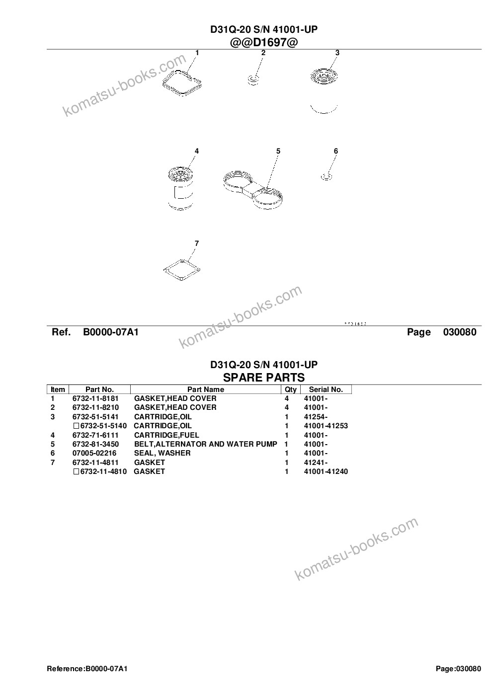 Komatsu d31q-20 s/n 41001-up Parts catalog cover Page 10