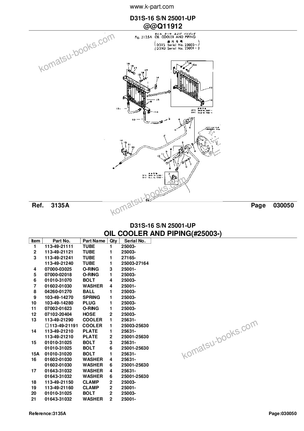 Komatsu d31s-16 s/n 25001-up Parts catalog cover Page 9 Komatsu d31s-16 s/n 25001-up Parts catalog cover Page 9