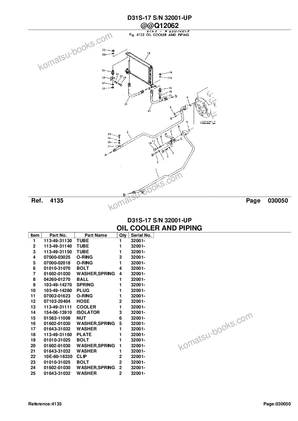 Komatsu D31S-17 S/N 32001-UP Parts catalog cover Page 10