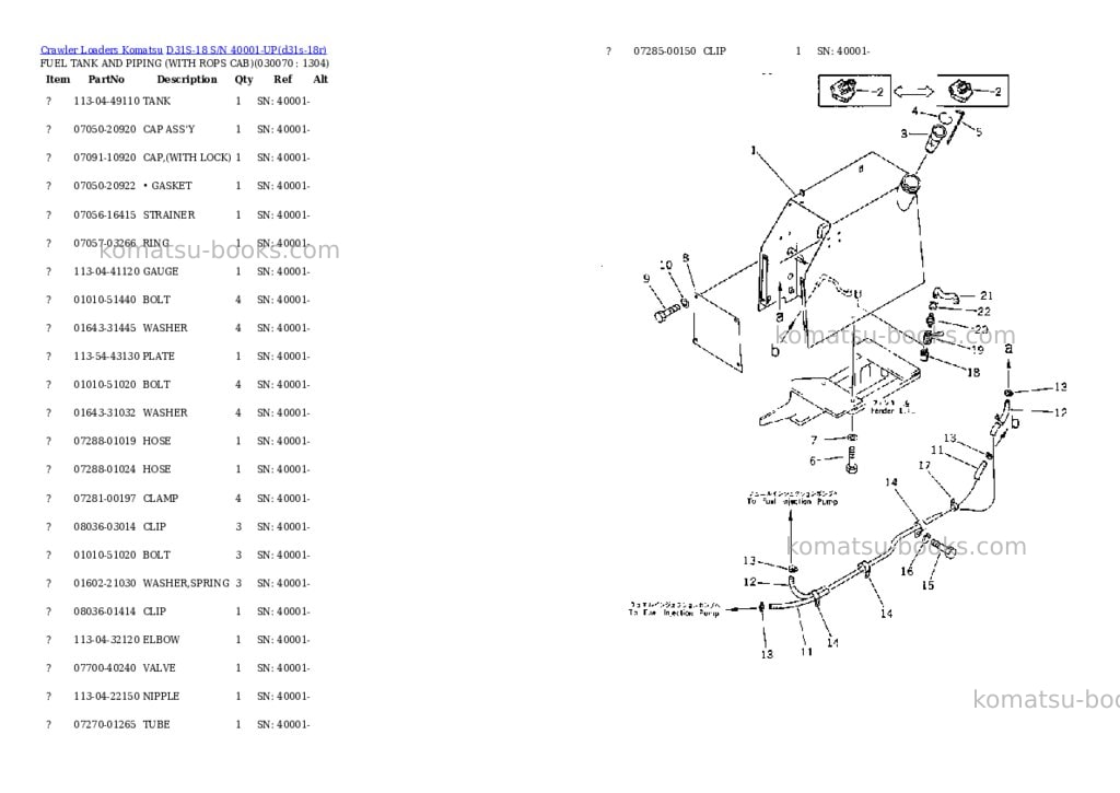 Komatsu d31s-18 s/n 40001-up Parts catalog cover Page 6