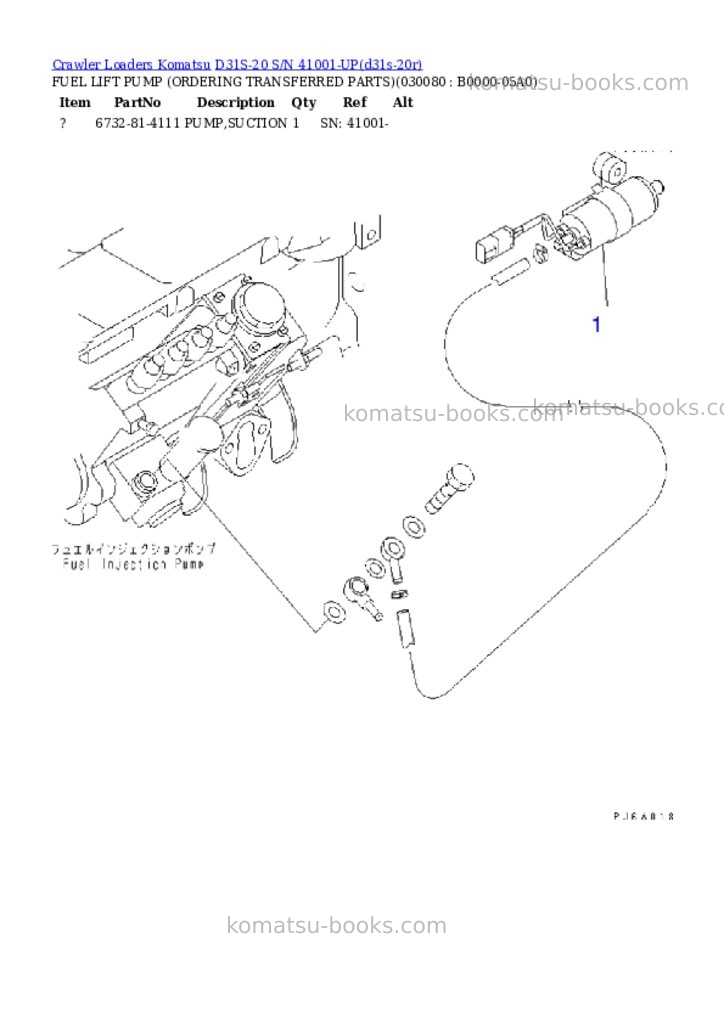 Komatsu d31s-20 s/n 41001-up Parts catalog cover Page 7