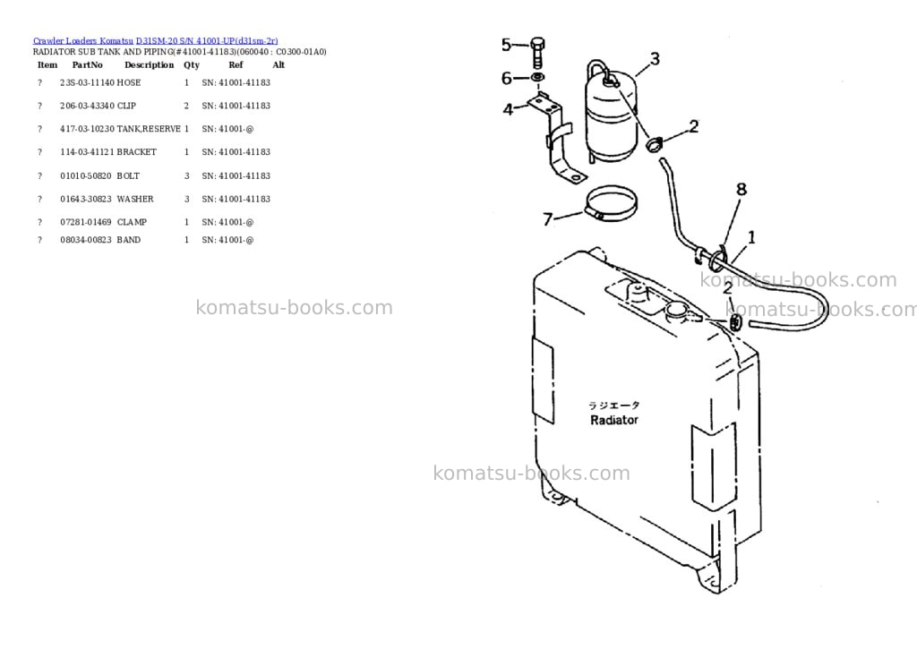 Komatsu d31sm-20 s/n 41001-up Parts catalog cover Page 10 Komatsu d31sm-20 s/n 41001-up Parts catalog cover Page 10