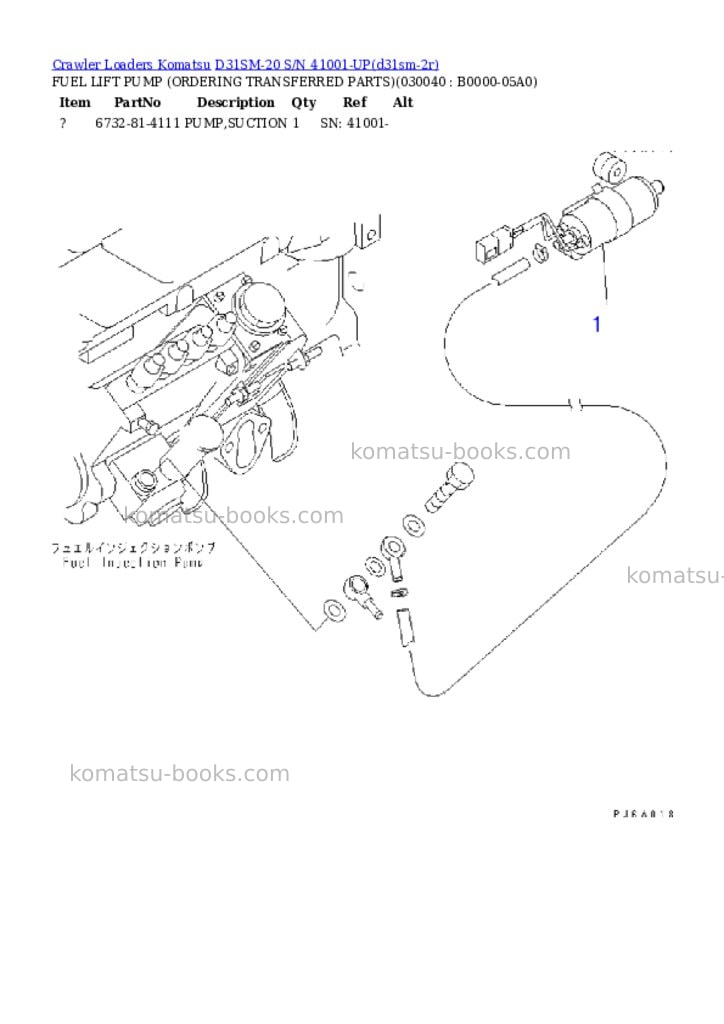 Komatsu d31sm-20 s/n 41001-up Parts catalog cover Page 3 Komatsu d31sm-20 s/n 41001-up Parts catalog cover Page 3