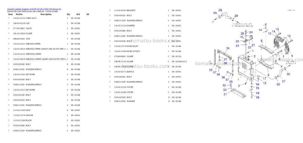 Komatsu d31sm-20 s/n 41001-up Parts catalog cover Page 9 Komatsu d31sm-20 s/n 41001-up Parts catalog cover Page 9