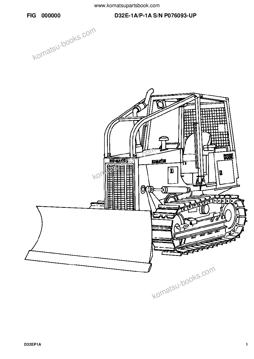 Komatsu d32e-1a/p-1a s/n p076093-up Parts catalog cover