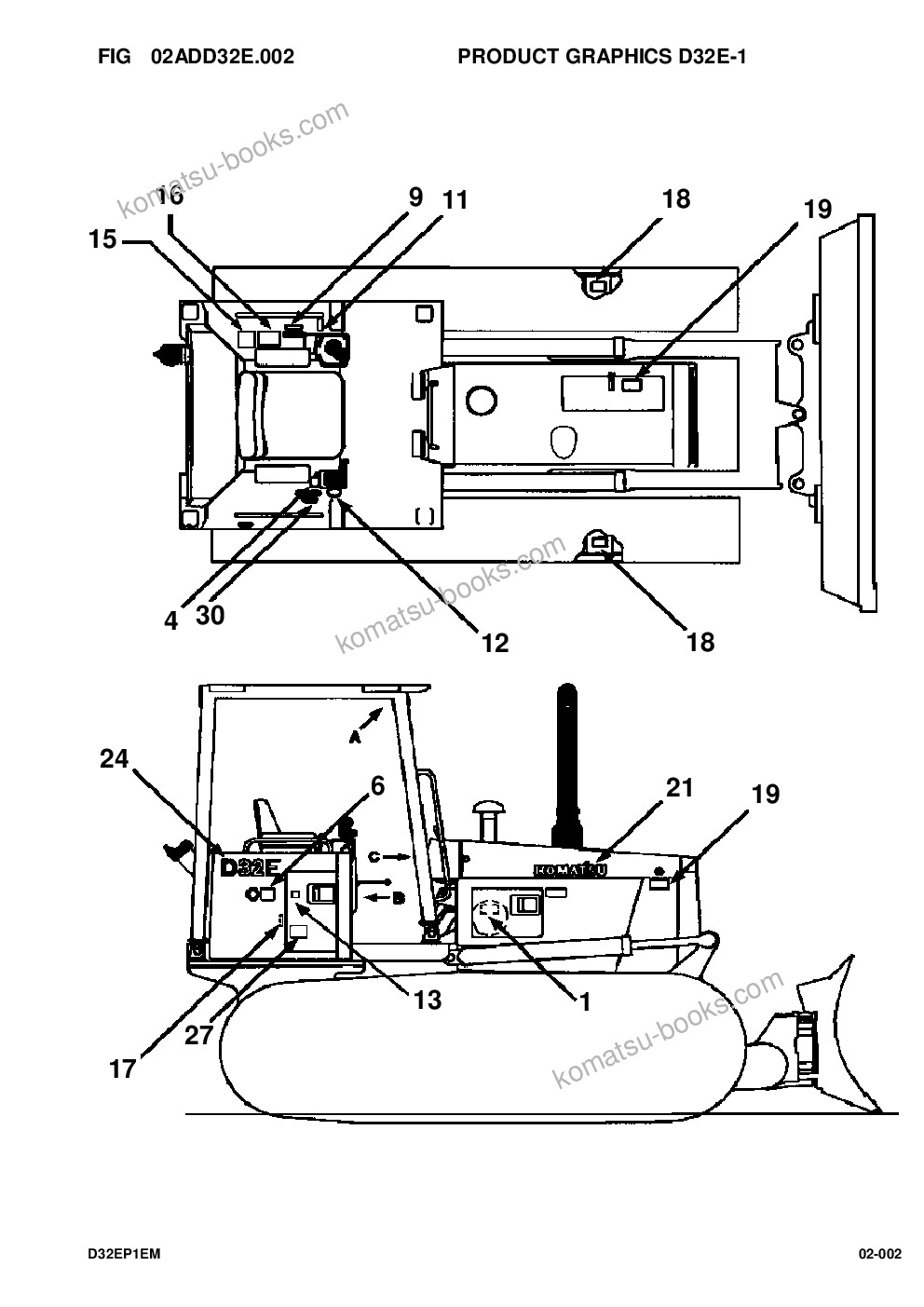 Komatsu d32e-1/p-1 s/n p075718-p076092 Parts catalog cover Page 4