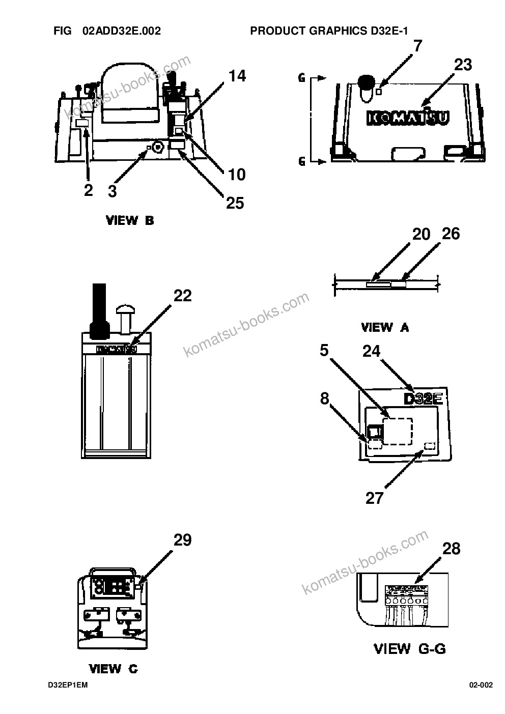 Komatsu d32e-1/p-1 s/n p075718-p076092 Parts catalog cover Page 5