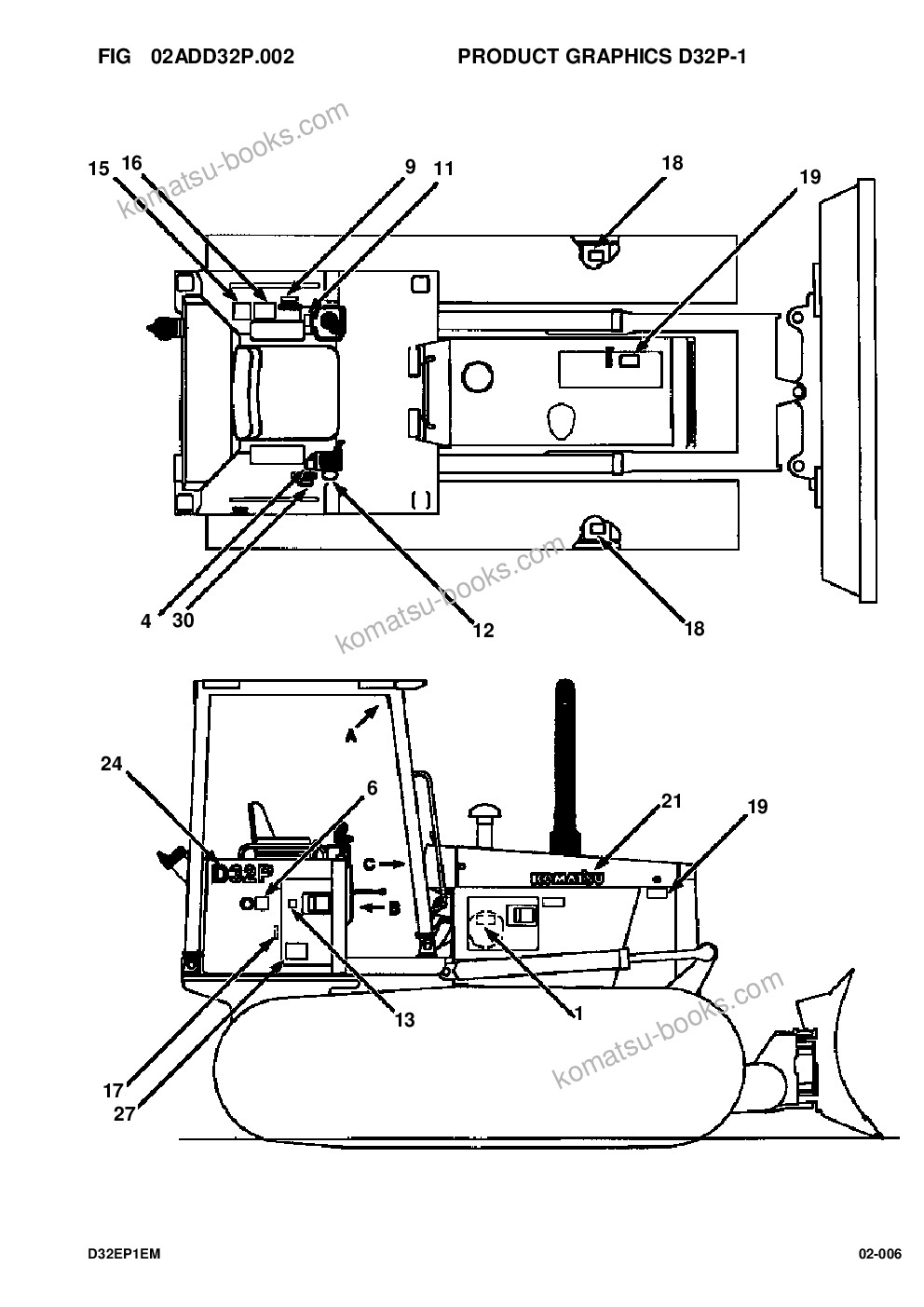 Komatsu d32e-1/p-1 s/n p075718-p076092 Parts catalog cover Page 7