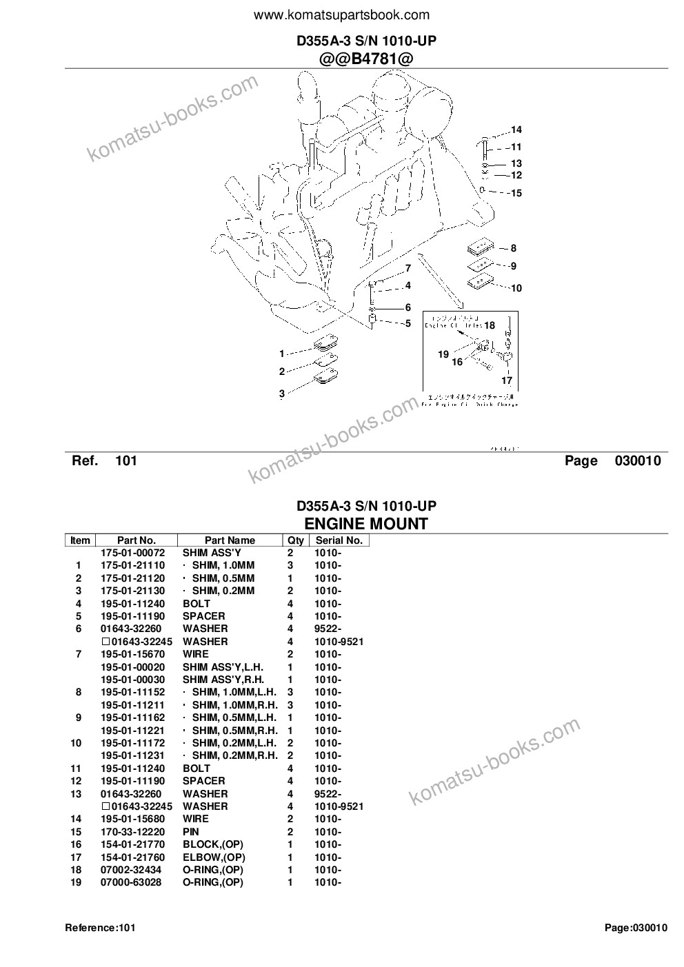 Komatsu D355A-3 S/N 1010-UP Katalog części okładka Strona 4