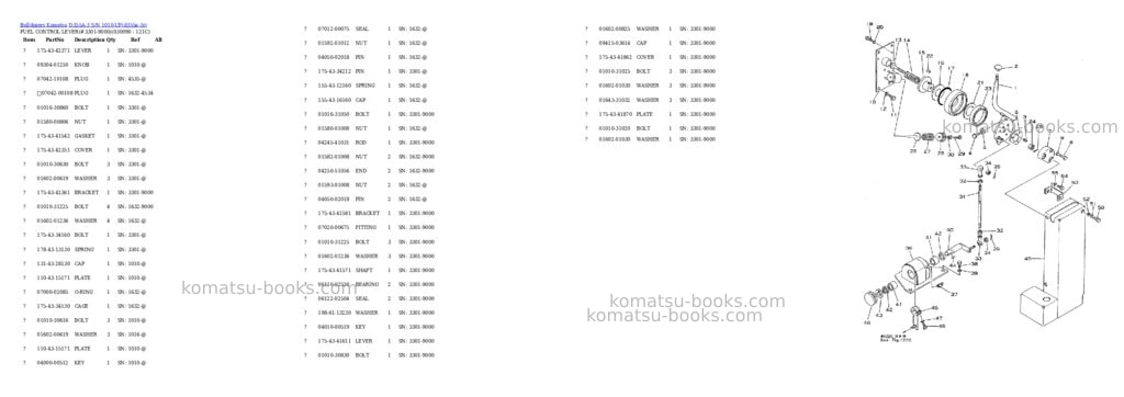 Komatsu d355a-3 s/n 1010-up Parts catalog cover Page 8 Komatsu d355a-3 s/n 1010-up Parts catalog cover Page 8