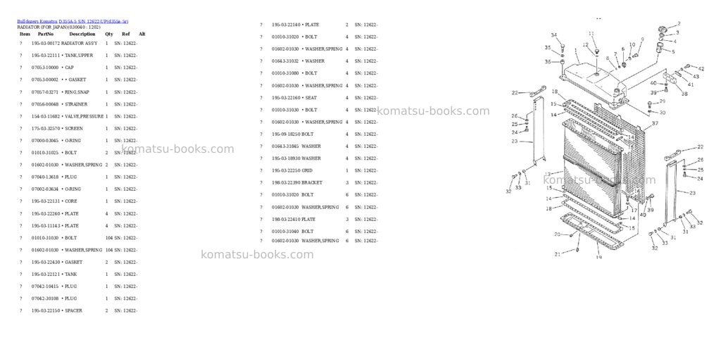 Komatsu d355a-5 s/n 12622-up Parts catalog cover Page 3