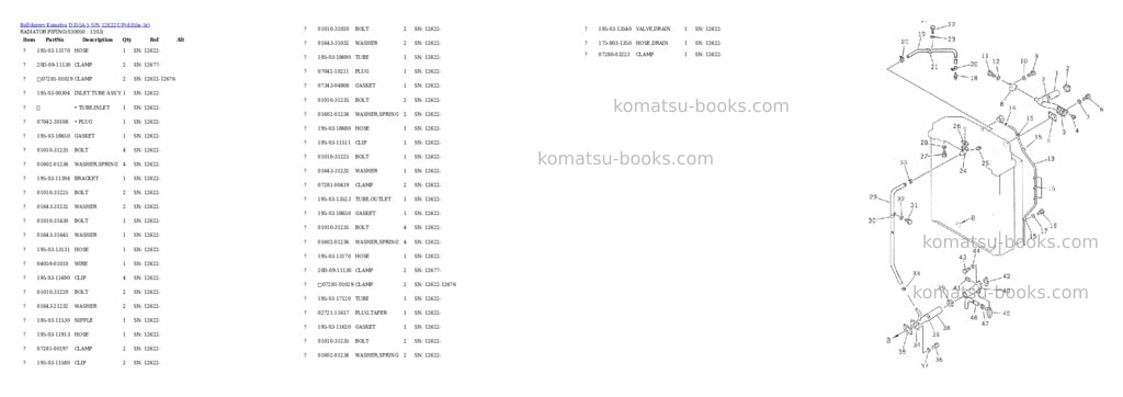 Komatsu d355a-5 s/n 12622-up Parts catalog cover Page 4
