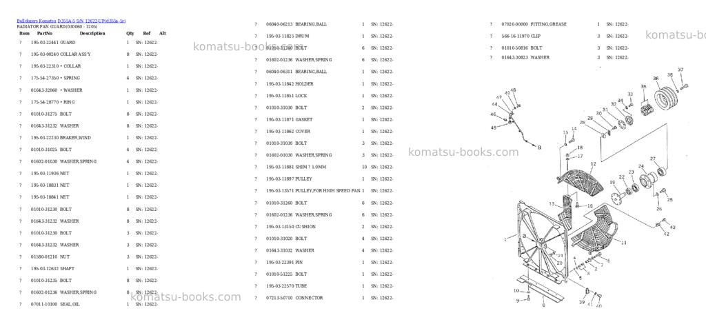 Komatsu d355a-5 s/n 12622-up Parts catalog cover Page 5